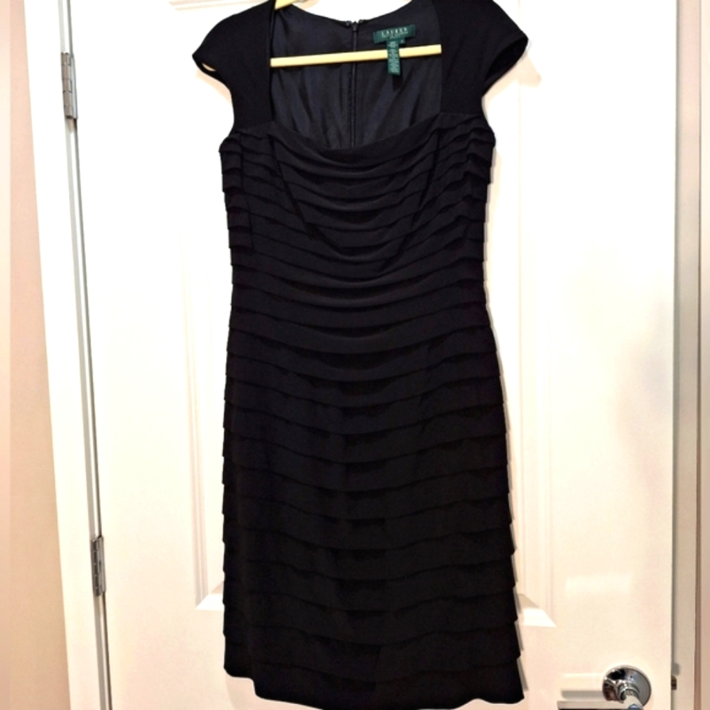 Lauren by Ralph Lauren black cocktail gown 6